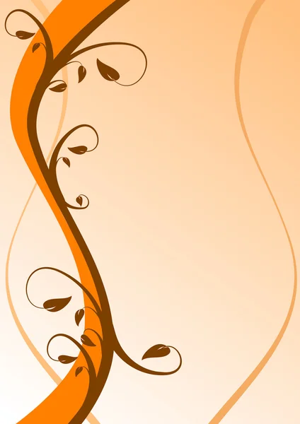 Un fond floral orange abstrait sur une base plus claire avec de la place — Image vectorielle