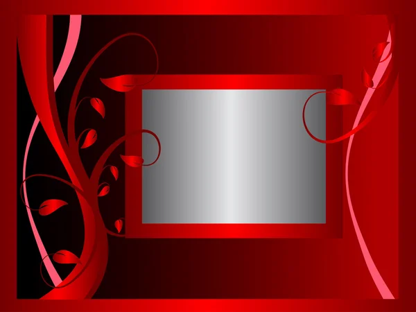 Un fond floral formel rouge — Image vectorielle