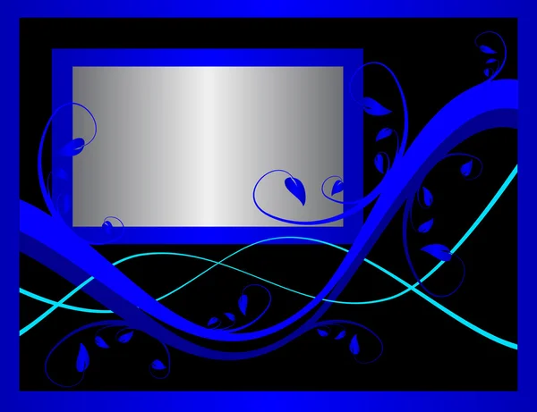 Un fond floral formel bleu — Image vectorielle