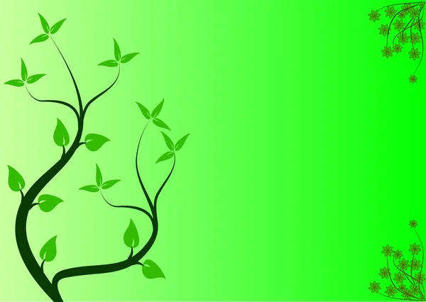 Un fond floral vert abstrait — Image vectorielle