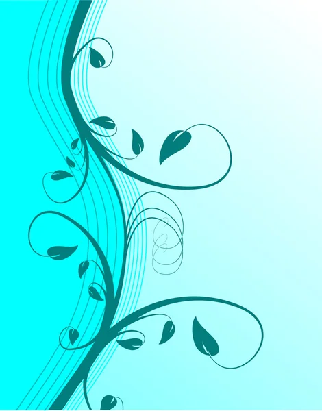Un fond floral cyan — Image vectorielle