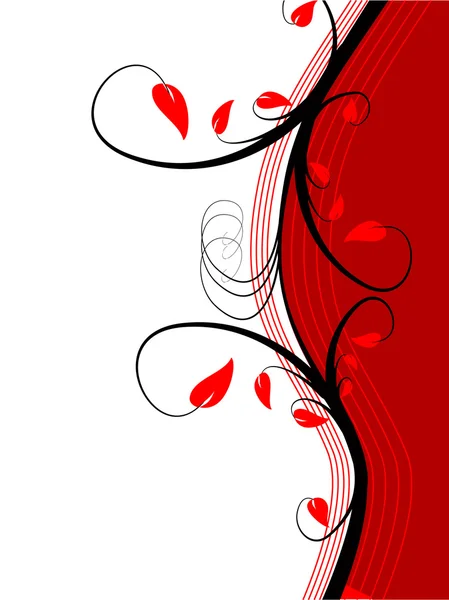 붉은 꽃 벡터 배경 디자인 — 스톡 벡터