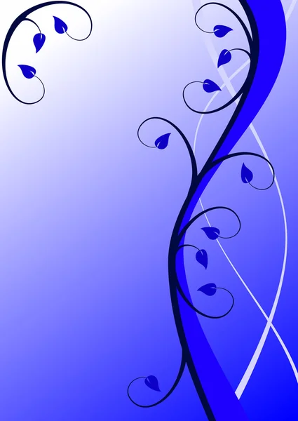 Uma ilustração floral abstrata azul do vetor —  Vetores de Stock