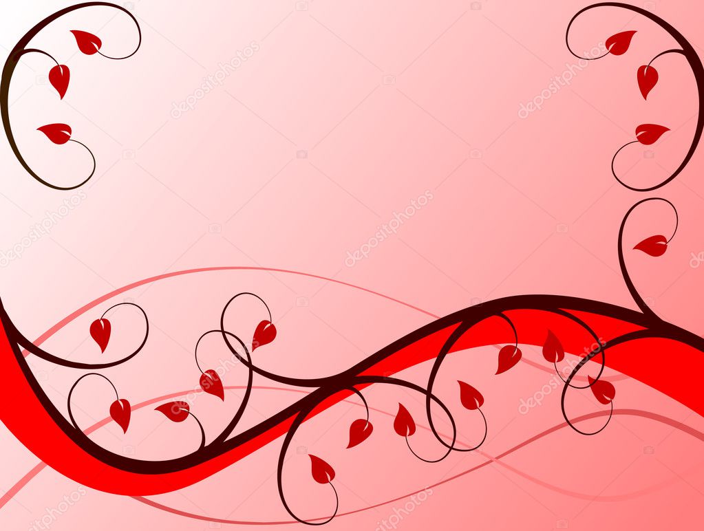 An abstract red floral vector background — Stock Vector © mhprice #4424712