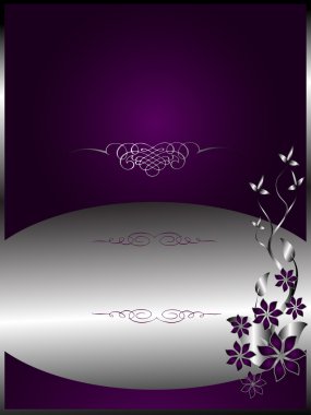 A silver floral menu template clipart