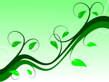 A green floral background clipart