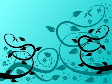 An abstract turquoise floral vector illustration clipart