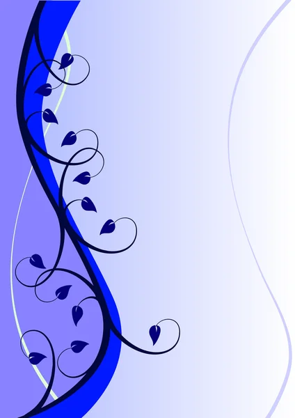 蓝色抽象花卉图 — 图库矢量图片
