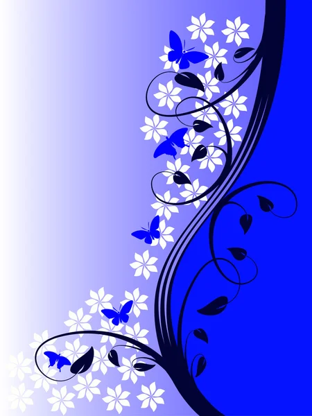Blue abstract floral illustratie — Stockvector