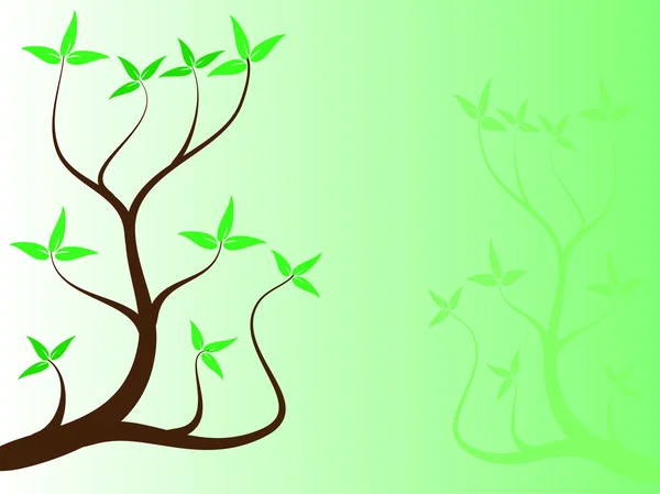 Fondo verde del árbol floral — Vector de stock