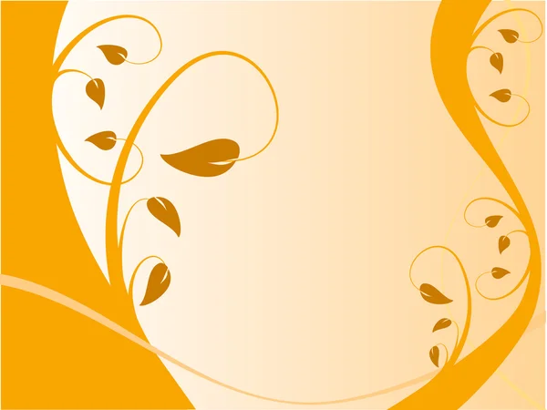 Abstrait orange fond floral — Image vectorielle
