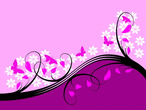 Un fond floral violet abstrait — Image vectorielle
