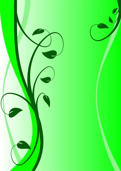Un fondo floral verde — Vector de stock