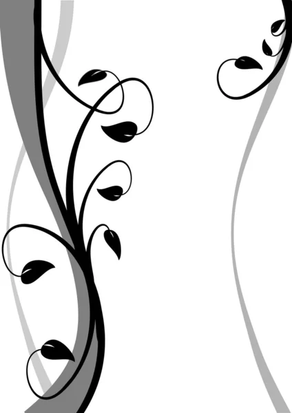 Um fundo floral abstrato preto e branco — Vetor de Stock