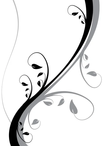Een zwart-witprinter abstract floral achtergrond — Stockvector