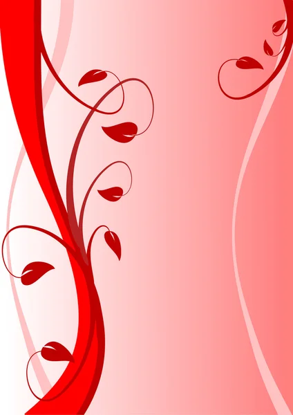 En röd blommig vektor illustration — Stock vektor
