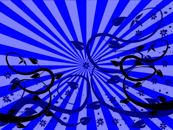 Blau abstrakt blumigen Hintergrund — Stockvektor
