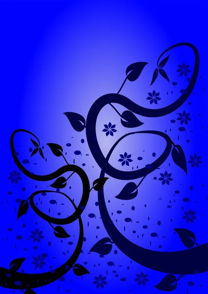 Bleu abstrait fond floral — Image vectorielle