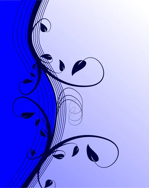 Abstrato azul floral vetor fundo — Vetor de Stock