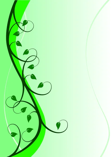 추상 녹색 꽃 배경 — 스톡 벡터