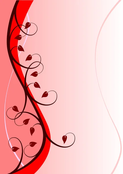 Abstrait fond floral rouge — Image vectorielle