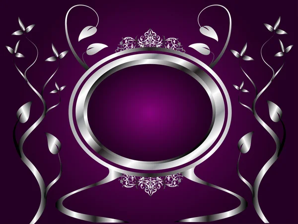抽象的な銀と紫の花のベクトルのデザイン — ストックベクタ