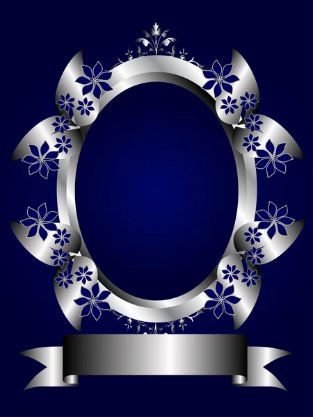 銀および青花の抽象的な背景 — ストックベクタ