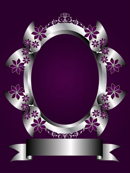 Conception abstraite de vecteur floral argenté et violet — Image vectorielle