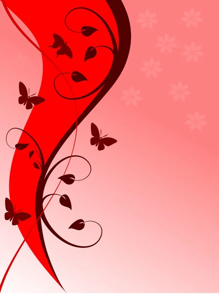 Red Floral Background Illustration — Stock Vector