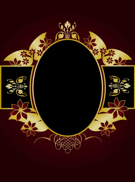 Un motif floral marron et or — Image vectorielle