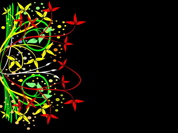 En abstrakt fluorescerande färgade blommiga vektor — Stock vektor