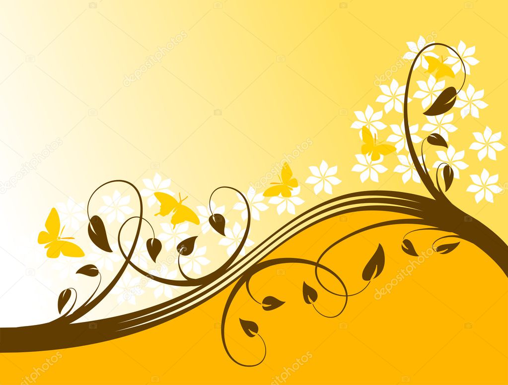Abstract orange Floral Vector Background Stock Vector Image by ©mhprice  #4432099