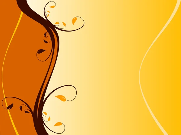 Un fond floral orange abstrait — Image vectorielle