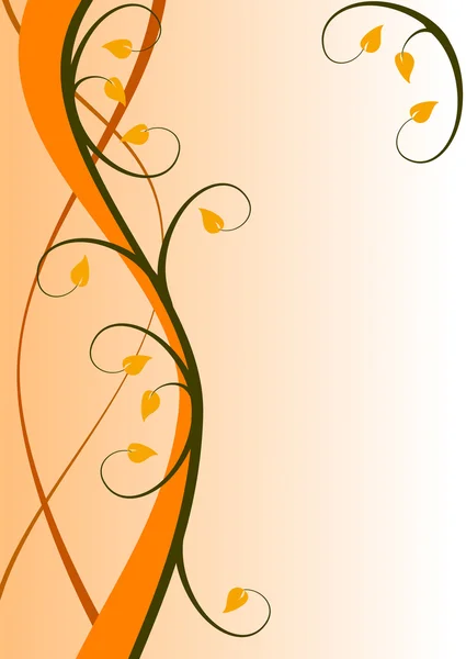Um fundo floral laranja abstrato — Vetor de Stock