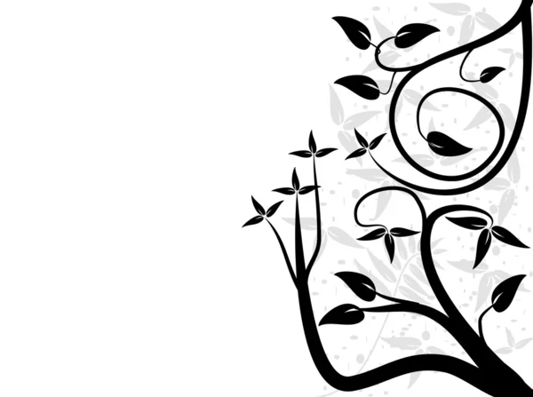 Un diseño floral abstracto en blanco y negro — Vector de stock