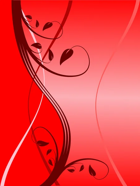 En röd blommig vektor illustration — Stock vektor