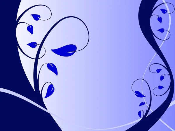 抽象的蓝色花卉背景 — 图库矢量图片