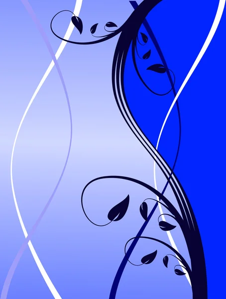 Une illustration vectorielle florale abstraite bleue — Image vectorielle