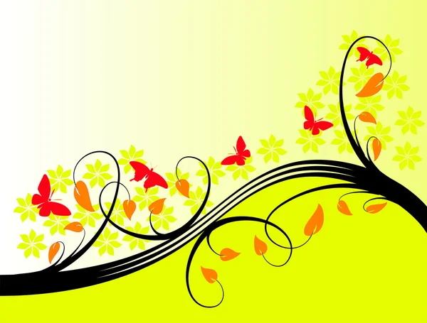 黄色花卉背景 — 图库矢量图片