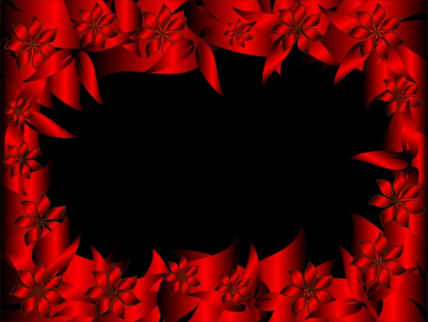 Un cadre de Noël floral — Image vectorielle