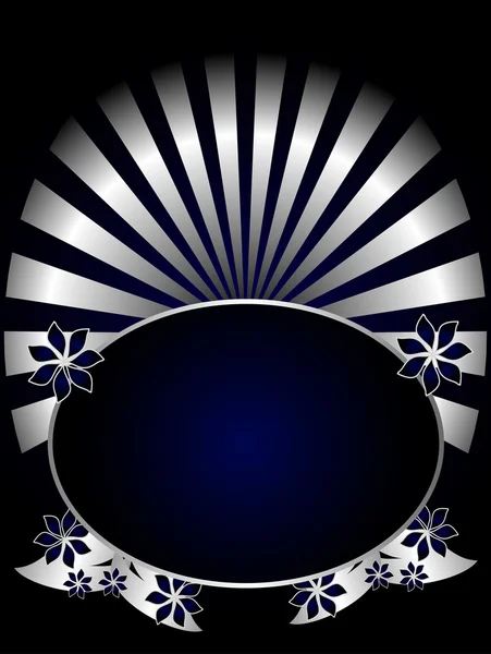 Résumé Argent et fond floral bleu — Image vectorielle