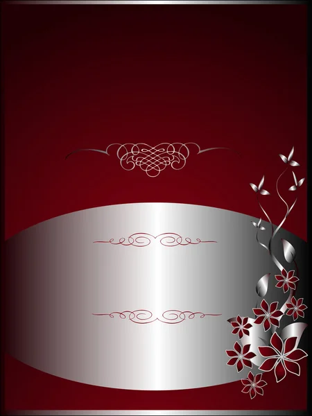 Modèle de menu floral en argent — Image vectorielle