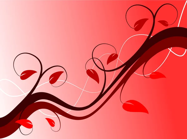 Résumé Illustration de fond floral rouge — Image vectorielle