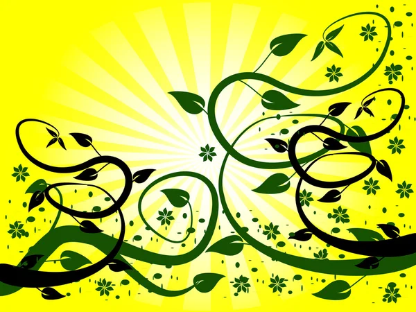 Résumé Fond floral jaune — Image vectorielle
