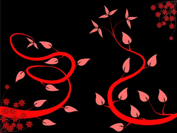 赤い花のベクトルの背景イラスト — ストックベクタ