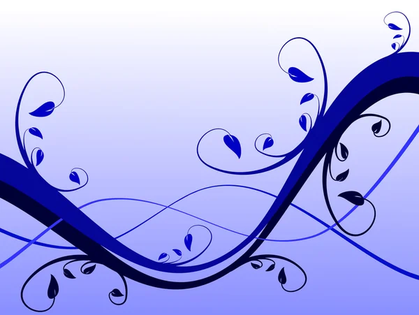 Un fond floral bleu abstrait — Image vectorielle