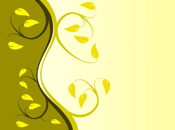 Un fond floral jaune — Image vectorielle