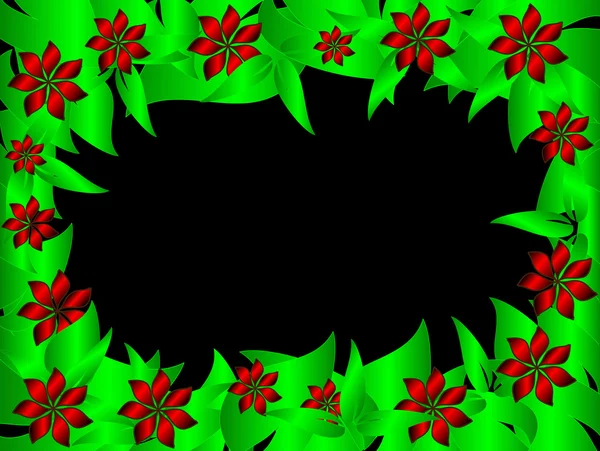 Un cadre de Noël floral — Image vectorielle