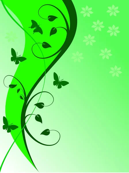Zelené květinové pozadí Ilustrační — Stockový vektor