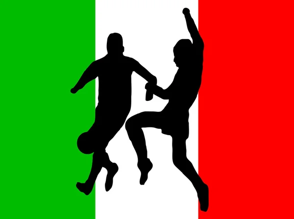 Footballers in silhouette — Stock Vector